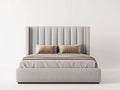Letto matrimoniale - tessuto bouclé - 216x174x124 cm - beige chiaro - moderno