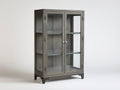Librerie - legno-vetro-metallo - 96x36x145 cm - grigio tortora - contemporaneo