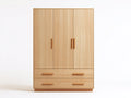 Armadio - legno - 125x50x185 cm - rovere chiaro - moderno con ante e cassetti