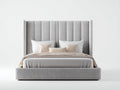 Letto matrimoniale - tessuto - 216x176x122 cm - grigio chiaro - moderno