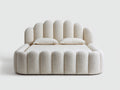 Letto matrimoniale - tessuto bouclé - 218x178x128 cm - avorio - contemporaneo
