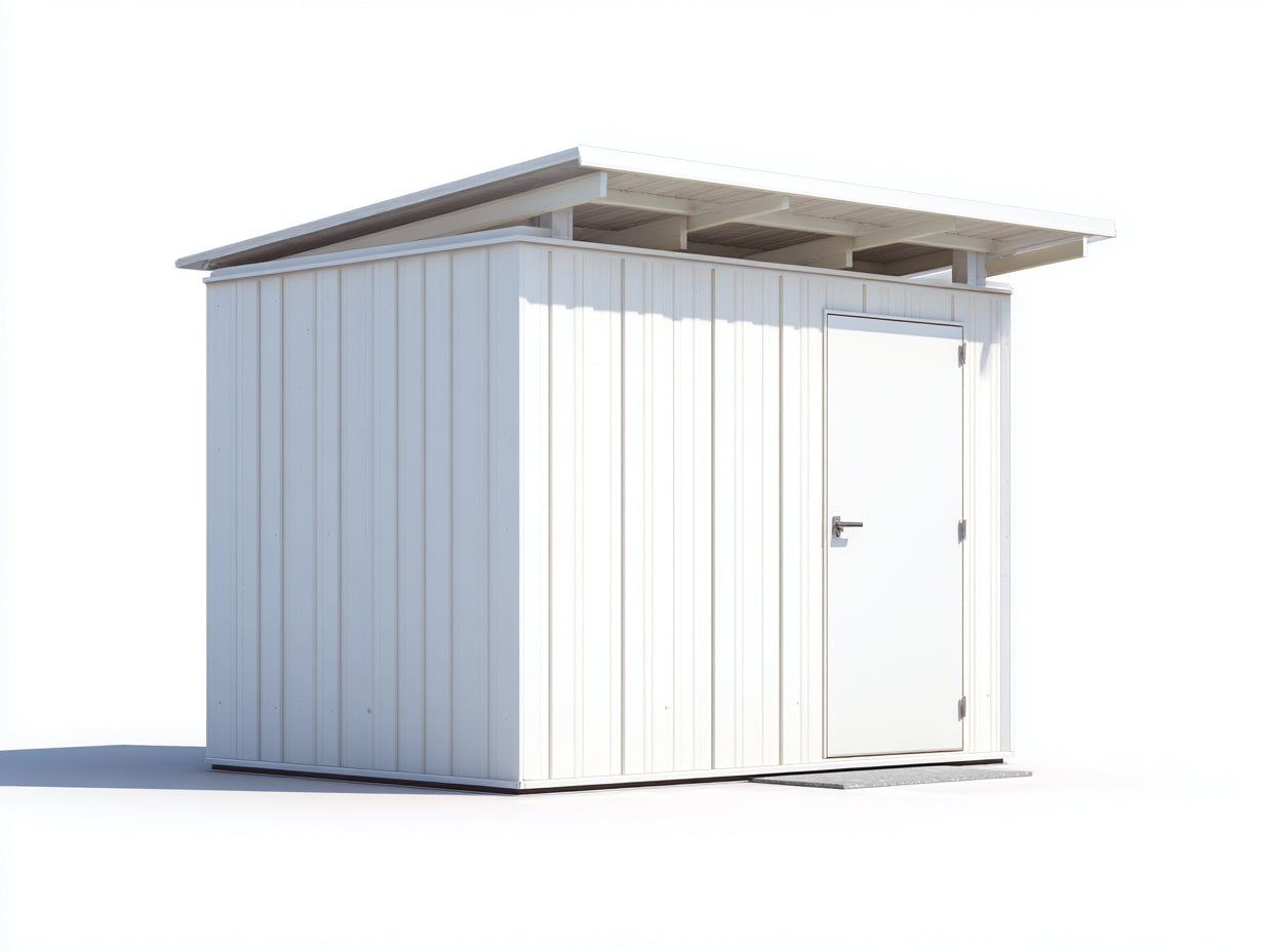 Casetta da giardino - legno - 324x226x238 cm - bianco - tetto inclinato