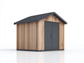 Casetta da giardino - legno - 318x230x254 cm - legno naturale-grigio scuro - stile moderno
