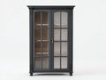 Librerie - legno-vetro-metallo - 118x42x196 cm - grigio antracite - classico