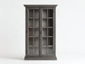 Librerie - legno-vetro - 105x38x190 cm - grigio scuro - vintage
