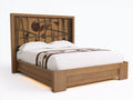 Letto matrimoniale - legno-metallo - 218x170x132 cm - rovere naturale-nero - rustico moderno