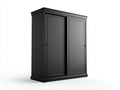 Armadio - legno-metallo - 155x60x195 cm - nero opaco - classico moderno con ante scorrevoli