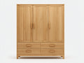 Armadio - legno - 130x55x180 cm - rovere chiaro - classico moderno con ante e cassetti