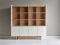 Librerie - legno-MDF - 160x40x185 cm - rovere naturale-bianco - moderno