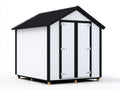 Casetta da giardino - legno - 298x220x246 cm - bianco-nero - stile classico