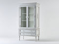 Librerie - legno-vetro-metallo - 92x40x178 cm - bianco anticato - classico